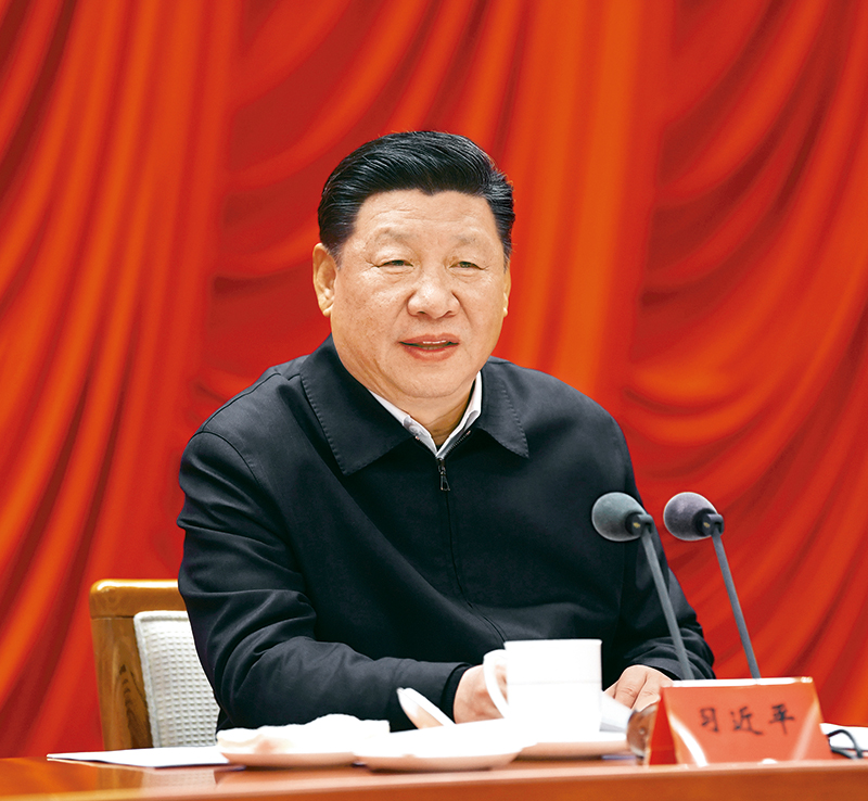 　　2019年1月21日，省部級(jí)主要領(lǐng)導(dǎo)干部堅(jiān)持底線思維著力防范化解重大風(fēng)險(xiǎn)專題研討班在中央黨校開班。中共中央總書記、國家主席、中央軍委主席習(xí)近平在開班式上發(fā)表重要講話。 新華社記者 饒愛民/攝